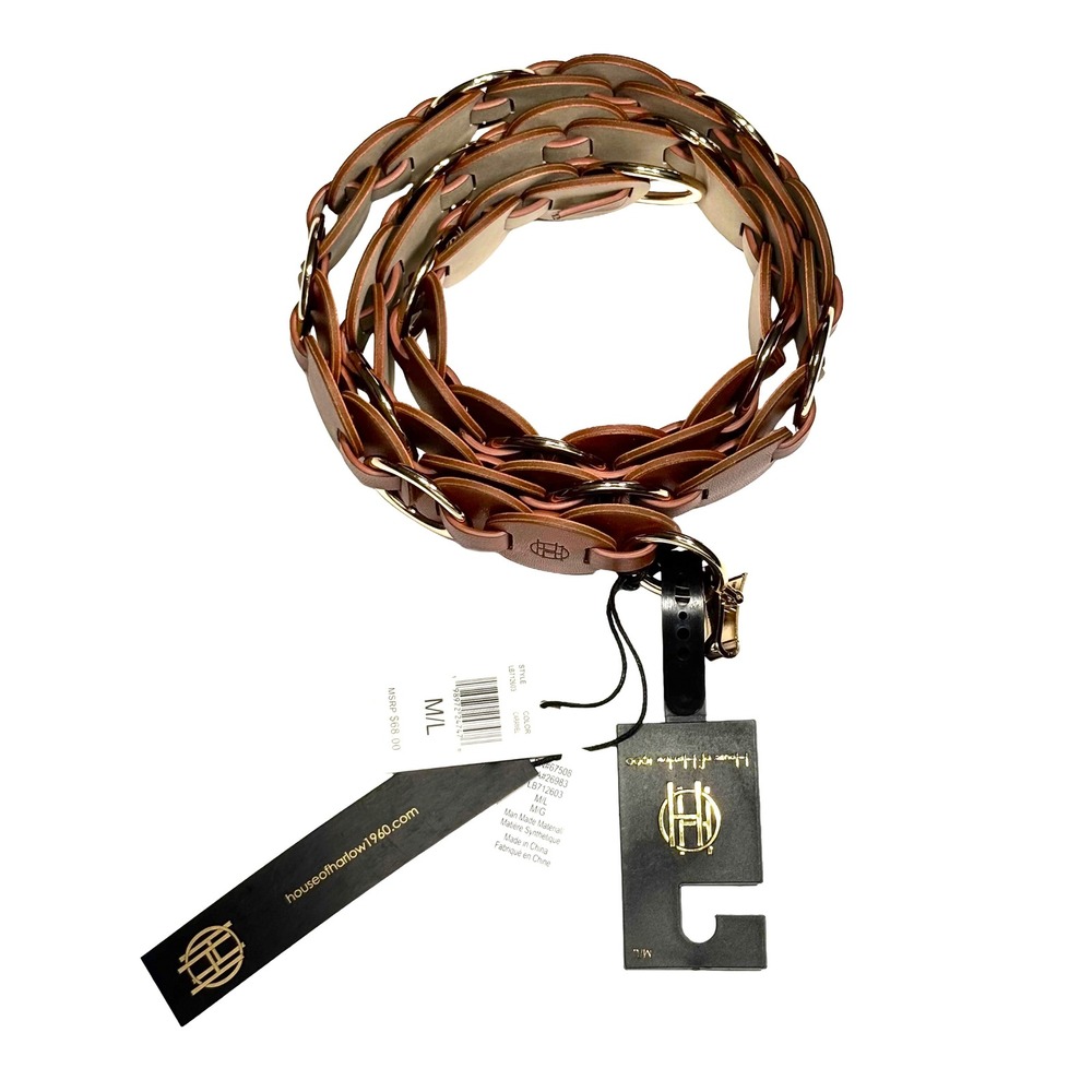 House of Harlow 1960 Caramel Adjustable Disc Link Belt Gold Tone M/L NWT Boho - Picture 6 of 12